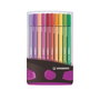 Stabilo Pen 68 Estuche de 20 Rotuladores Surtidos Antracita-Rosa