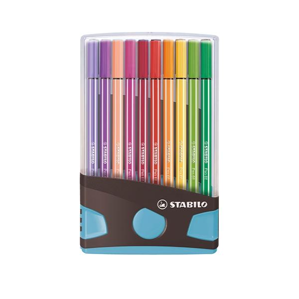 Stabilo Pen 68 Estuche de 20 Rotuladores Surtidos Antracita-Azul