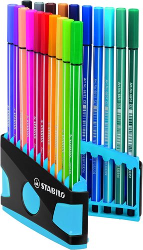 Stabilo Pen 68 Estuche de 20 Rotuladores Surtidos Antracita-Azul