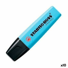 Stabilo Set de 10 Marcadores Fluorescentes Boss Original Azul Ventoso