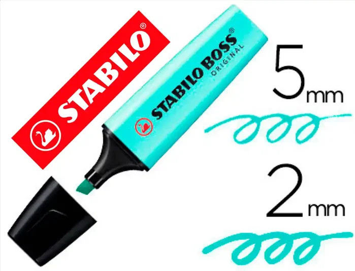 Stabilo Boss Original Turquesa Pastel Set de 10 Marcadores Fluorescentes