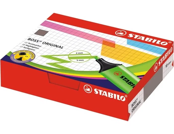 Stabilo STABILO BOSS ORIGINAL Marcador Fluorescente Rojo (Set de 10) inevitable