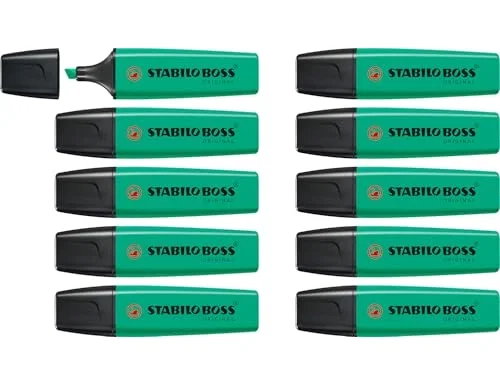Stabilo STABILO BOSS ORIGINAL Marcador Fluorescente Azul Turquí (Set de 10) Stabilo STABILO BOSS ORIGINAL Marcador Fluorescente Azul Turquí (Set de 10)