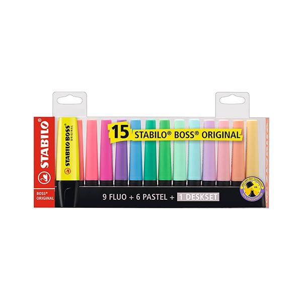 Stabilo Boss Original Set de Escritorio con 15 Marcadores (9 Fluorescentes y 6 Pastel) Stabilo Boss Original Set de Escritorio con 15 Marcadores (9 Fluorescentes y 6 Pastel)