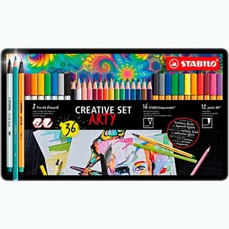 Stabilo Set Creativo Arty Rotuladores 12 Point 88 + 8 Pen 68 Brush + 16 Aquacolor Caja Metal 36 Ud Stabilo Set Creativo Arty Rotuladores 12 Point 88 + 8 Pen 68 Brush + 16 Aquacolor Caja Metal 36 Ud