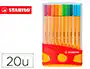 Stabilo Rotulador Punta de Fibra Point 88 Estuche 20 uds Colores Surtidos Trazo 0.4mm