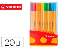 Stabilo Rotulador Punta de Fibra Point 88 Estuche 20 uds Colores Surtidos Trazo 0.4mm