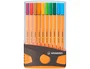 Stabilo Rotulador de Fibra Point 88 Color Parade Antracita/Naranja Estuche 20 Unidades Colores Surtidos Trazo 0.4mm