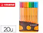 Stabilo Rotulador de Fibra Point 88 Color Parade Antracita/Naranja Estuche 20 Unidades Colores Surtidos Trazo 0.4mm