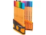 Stabilo Rotulador de Fibra Point 88 Color Parade Antracita/Naranja Estuche 20 Unidades Colores Surtidos Trazo 0.4mm