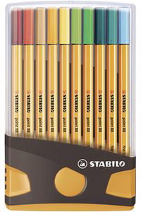 Stabilo Point 88 Estuche de 20 Colores Surtidos Antracita/Naranja