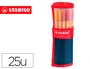 Stabilo Rotulador Punta de Fibra Point 88 Estuche Rollerset de 25 Colores Surtidos Trazo 0,4 mm