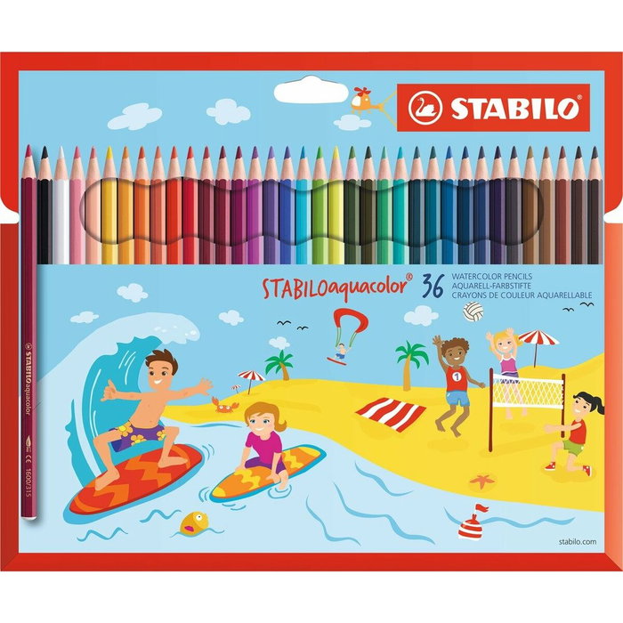 STABILO Lápices de Colores Acuarelables Aquacolor Estuche de 36 Unidades