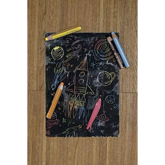 Stabilo woody 3 en 1 Estuche de 10 Lápices de Colores Surtidos con Sacapuntas