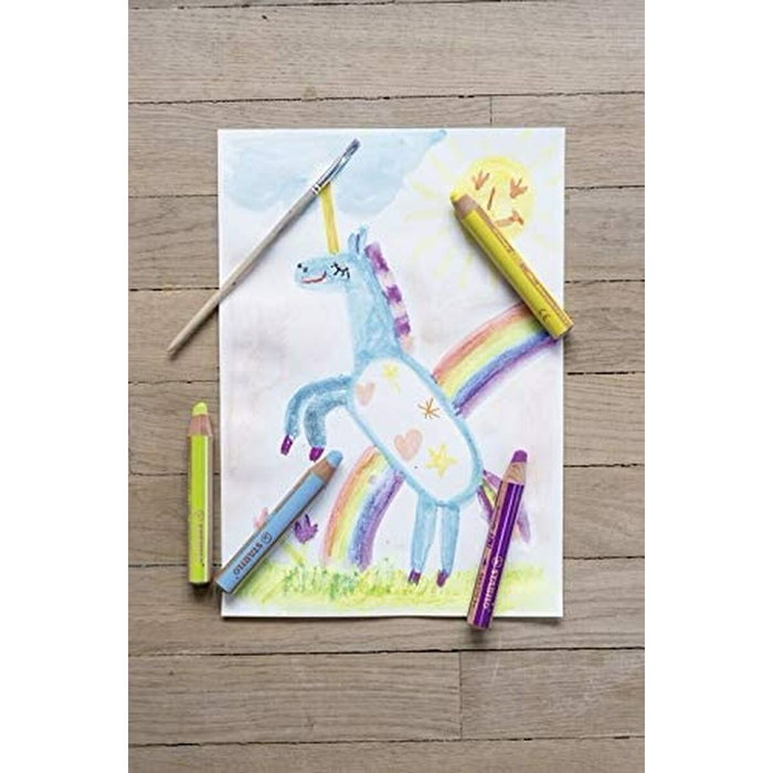 Stabilo Woody 3 en 1 Lápices de Colores Surtidos con Sacapuntas, Estuche de 6 Unidades