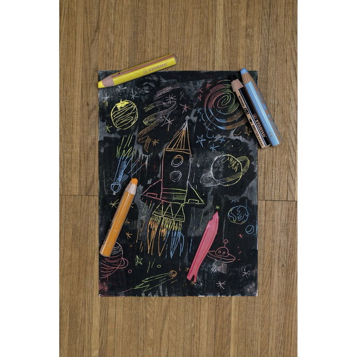 Stabilo Woody 3 en 1 Lápices de Colores Surtidos con Sacapuntas, Estuche de 6 Unidades