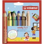 Stabilo Woody 3 en 1 Lápices de Colores Surtidos con Sacapuntas, Estuche de 6 Unidades