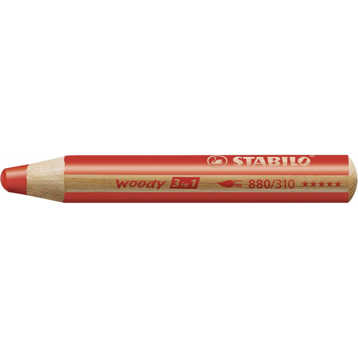 Stabilo Woody 3 en 1 Lápices de Colores Surtidos con Sacapuntas, Estuche de 6 Unidades