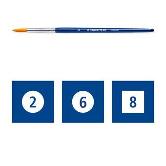 STAEDTLER Set de 3 pinceles escolares 989 con cerda sintética y mango de madera STAEDTLER Set de 3 pinceles escolares 989 con cerda sintética y mango de madera