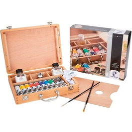 Talens Van Gogh Set Básico de Pinturas al Óleo en Caja de Madera con 10 Tubos de 40ml