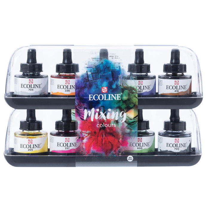 Talens Ecoline Set de Acuarela Líquida Mezcla, 10 Botellas de 30ml, Colores Surtidos Talens Ecoline Set de Acuarela Líquida Mezcla, 10 Botellas de 30ml, Colores Surtidos