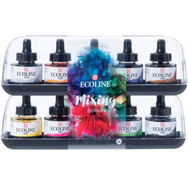 Talens Set Acuarela Líquida Ecoline Mezcla 10 Botellas 30 mL Colores Surtidos