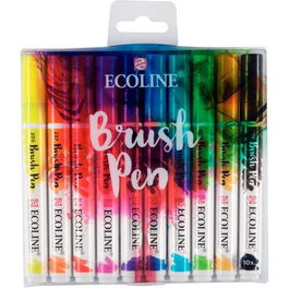 Talens Ecoline Rotuladores Brush Pen Punta Pincel Estuche 10 Ud