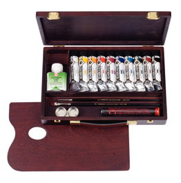 Talens Rembrandt Set de Pintura Acrílica con 10 Tubos de 40ml y Caja de Madera