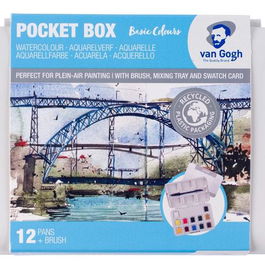Talens Van Gogh Acuarelas Básicas en Pastillas Estuche 12 Ud + Pincel