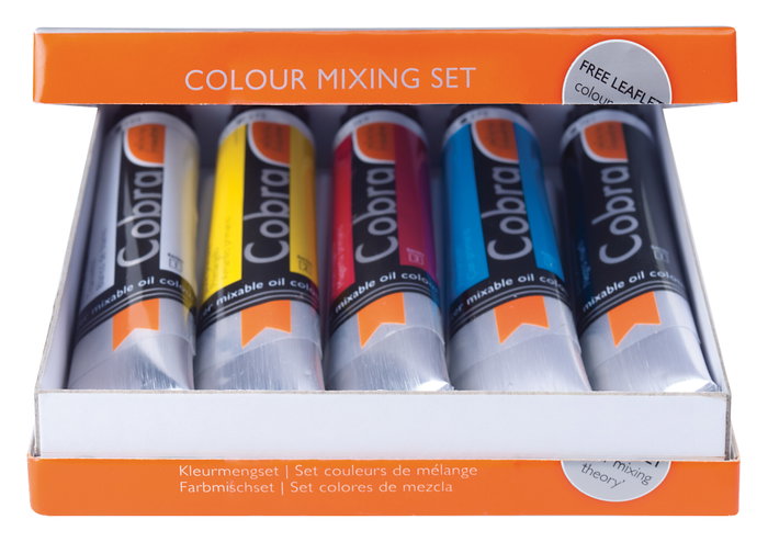 Talens Cobra Set de Pinturas al Óleo 5 Tubos de 20ml Colores de Mezcla Surtidos