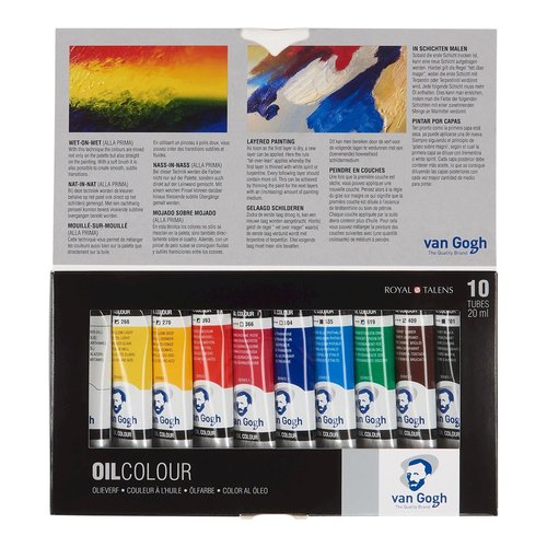 Talens Van Gogh Estuche básico de pinturas al óleo con 10 tubos de 20 ml Talens Van Gogh Estuche básico de pinturas al óleo con 10 tubos de 20 ml