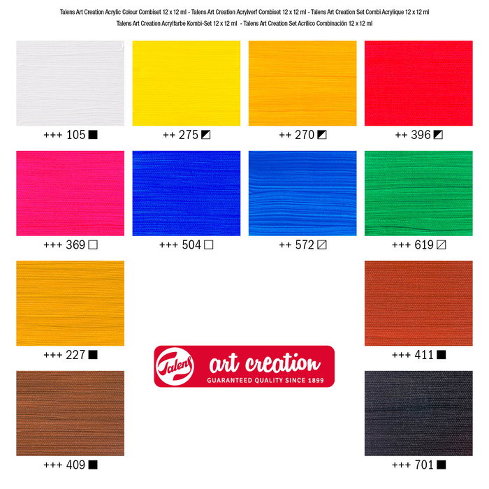 Talens Art Creation Set Acrílico Combi 12 Tubos x 12ml Colores Surtidos