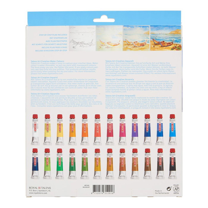 Talens Art Creation Set de Acuarelas 24 Tubos de 12ml Colores Surtidos