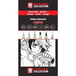 Talens Sakura Collection Set de Rotuladores Pigma Variados y Portaminas