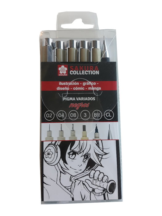 Talens Sakura Collection Set de Rotuladores Pigma Variados y Portaminas Talens Sakura Collection Set de Rotuladores Pigma Variados y Portaminas