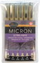 Sakura Pigma Micron Estuche de 6 Rotuladores de Punta Fina Negro