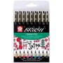 Talens Sakura Pigma Brush Estuche de 9 Rotuladores Punta Pincel Surtidos