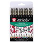 Talens Sakura Pigma Brush Estuche de 9 Rotuladores Punta Pincel Surtidos