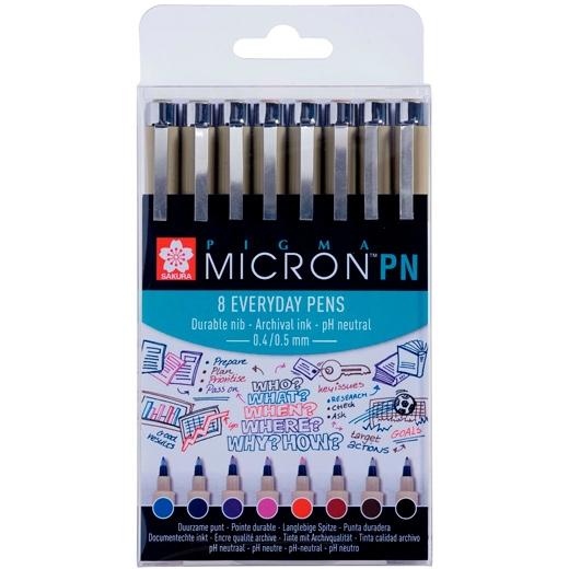 Talens Sakura Rotuladores Pigma Micron PN, Estuche con 8 Colores Surtidos para Escritura, Dibujo y Bullet Journaling Talens Sakura Rotuladores Pigma Micron PN, Estuche con 8 Colores Surtidos para Escritura, Dibujo y Bullet Journaling