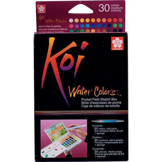 Talens Sakura Koi Acuarelas Water Colors Sketch Box De 30 Colores Surtidos Con Pincel Reutilizable Y Bandeja Mezclas Talens Sakura Koi Acuarelas Water Colors Sketch Box De 30 Colores Surtidos Con Pincel Reutilizable Y Bandeja Mezclas