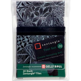 Talens Sakura Set de Herramientas Zentangle 20 Tarjetas 89x89 mm Negro