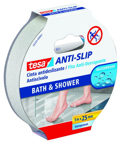 Tesa Cinta Antideslizante Adhesiva Transparente 25mm x 5m