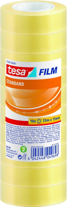 Tesa tesafilm Standard 10 rollos de 33 m x 15 mm