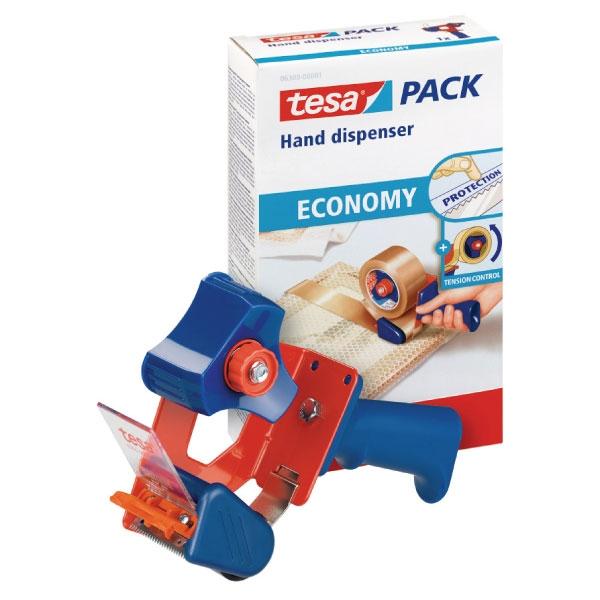 Tesa Dispensador Tesapack Economy 6300 para cintas de 50 mm, Rojo/Azul