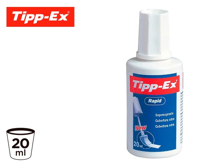 Tipp-Ex Corrector Líquido Rapid Bote 20ml, Pack de 10 unidades