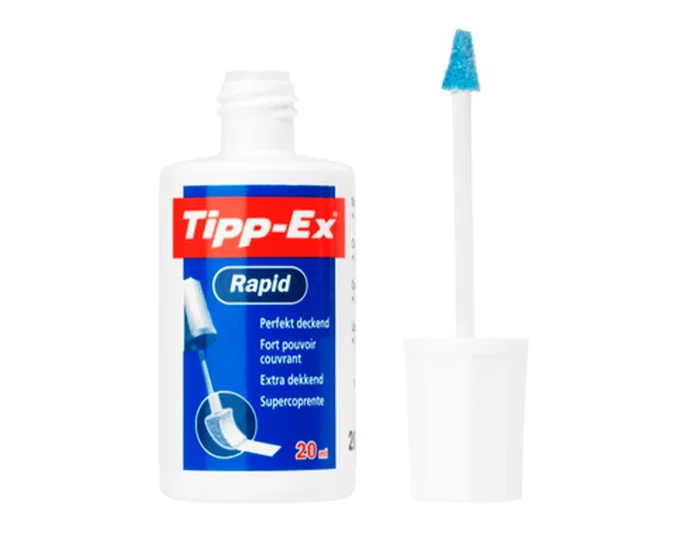 Tipp-Ex Corrector Líquido Rapid Bote 20ml, Pack de 10 unidades