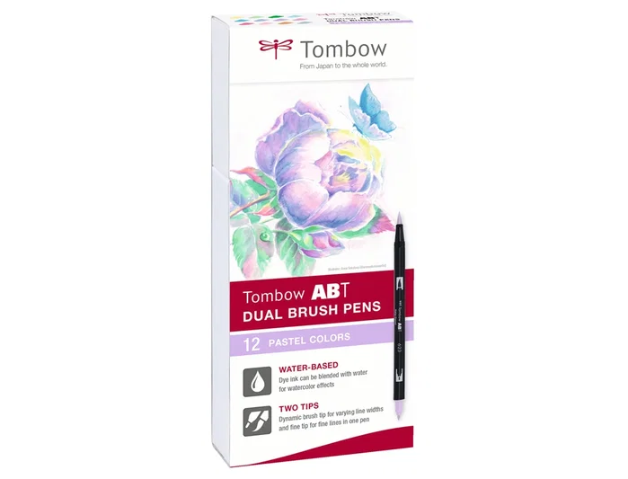 Tombow ABT Dual Brush Colores Pastel 12 Unidades