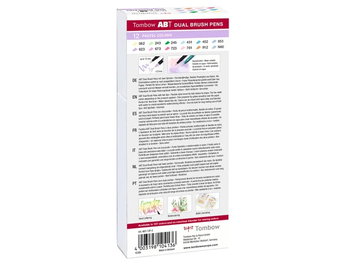 Tombow ABT Dual Brush Colores Pastel 12 Unidades