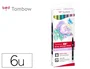 Tombow Estuche de 6 Rotuladores Dual Brush Colores Pastel