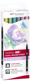 Rotulador Tombow Doble Punta Pincel Colores Pastel Estuche De 6